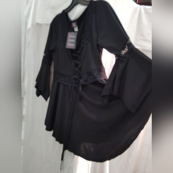 Goth vampire black blouse by Date To Wear 2X - Picture 6 of 6